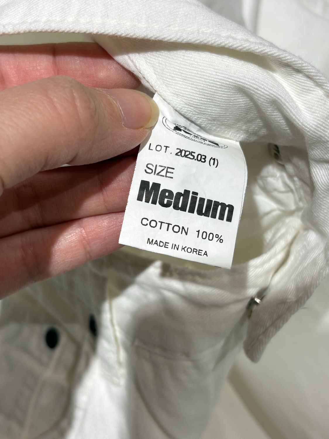 써니데이나이스 데님 와이드 팬츠 M 화이트 상품이미지3