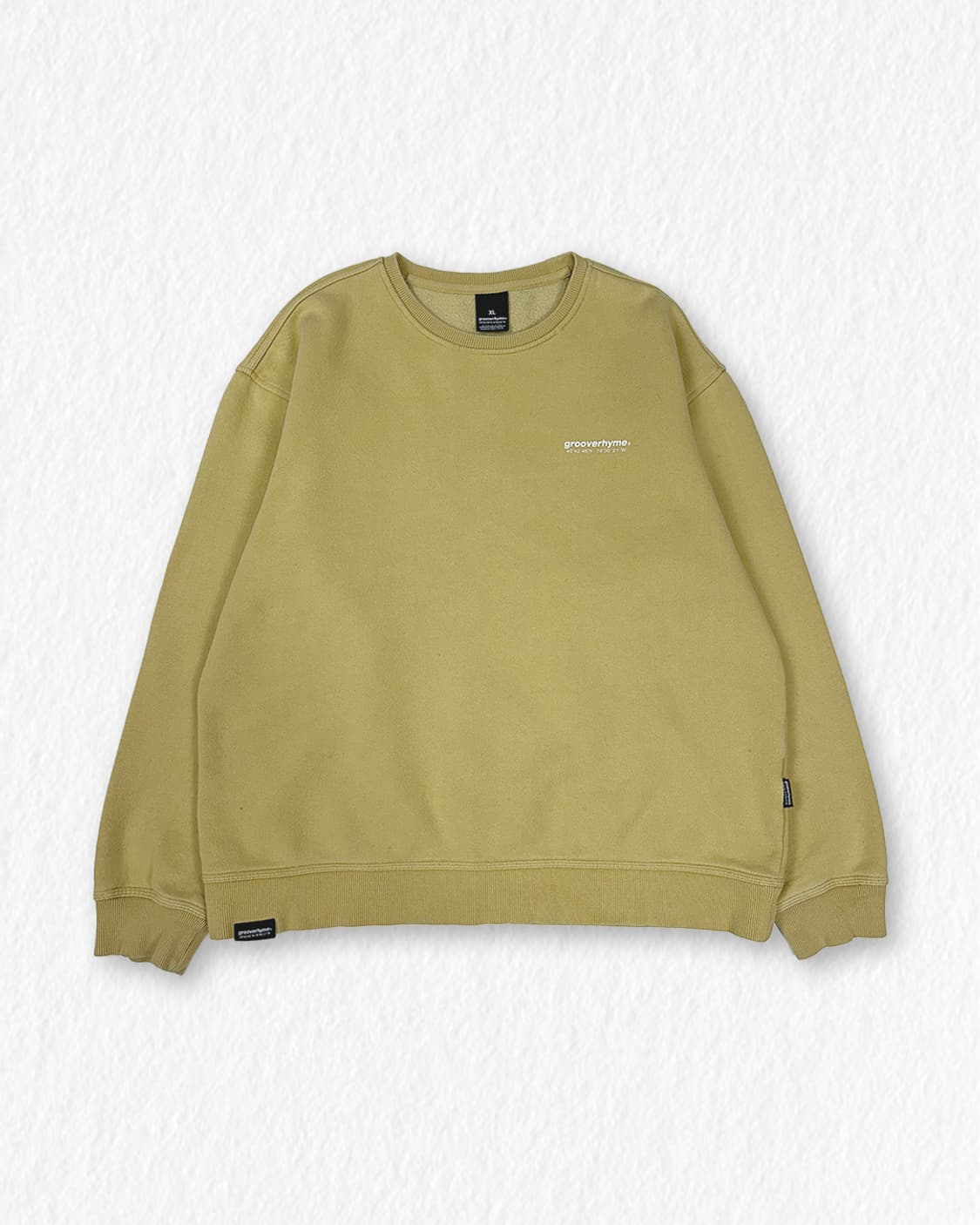 그루브라임 기모 맨투맨 겨자색 상품이미지1