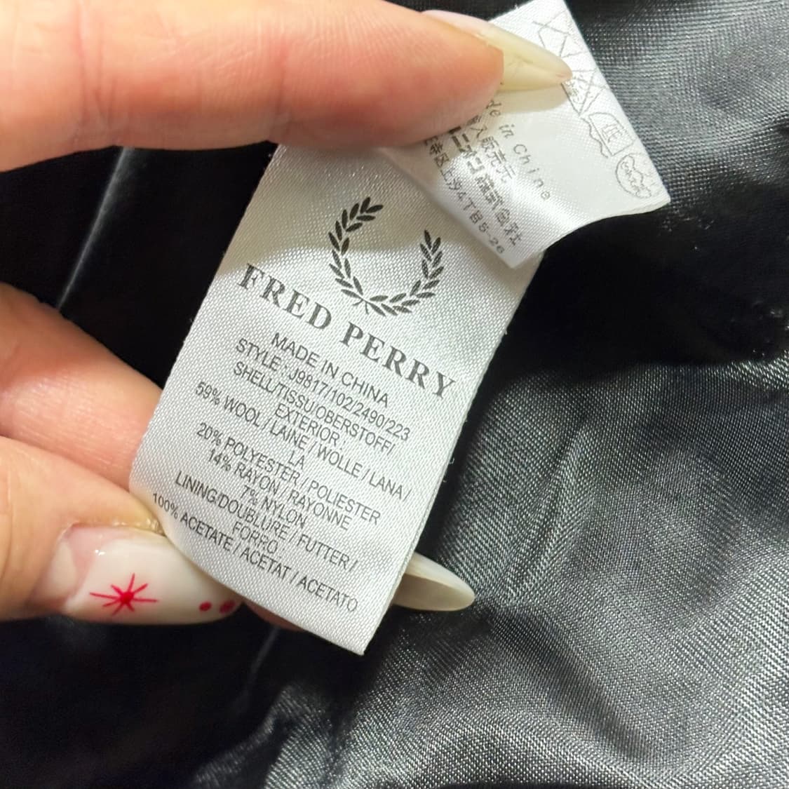 Fred Perry 프레드페리/ 블랙반코트 반코트 더블코트 울코트 상품이미지7