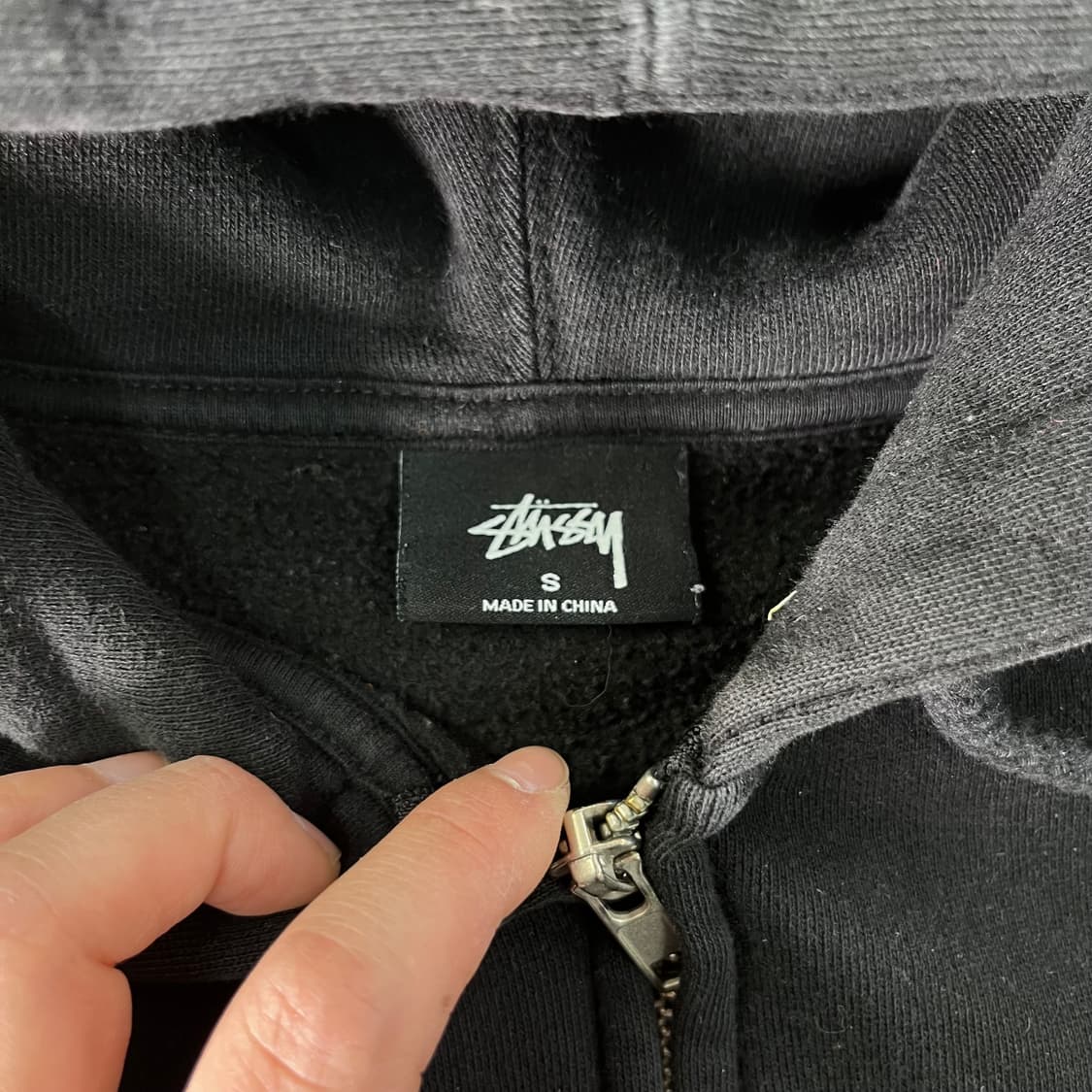 95 스투시 베이직 로고 후드집업 상품이미지4