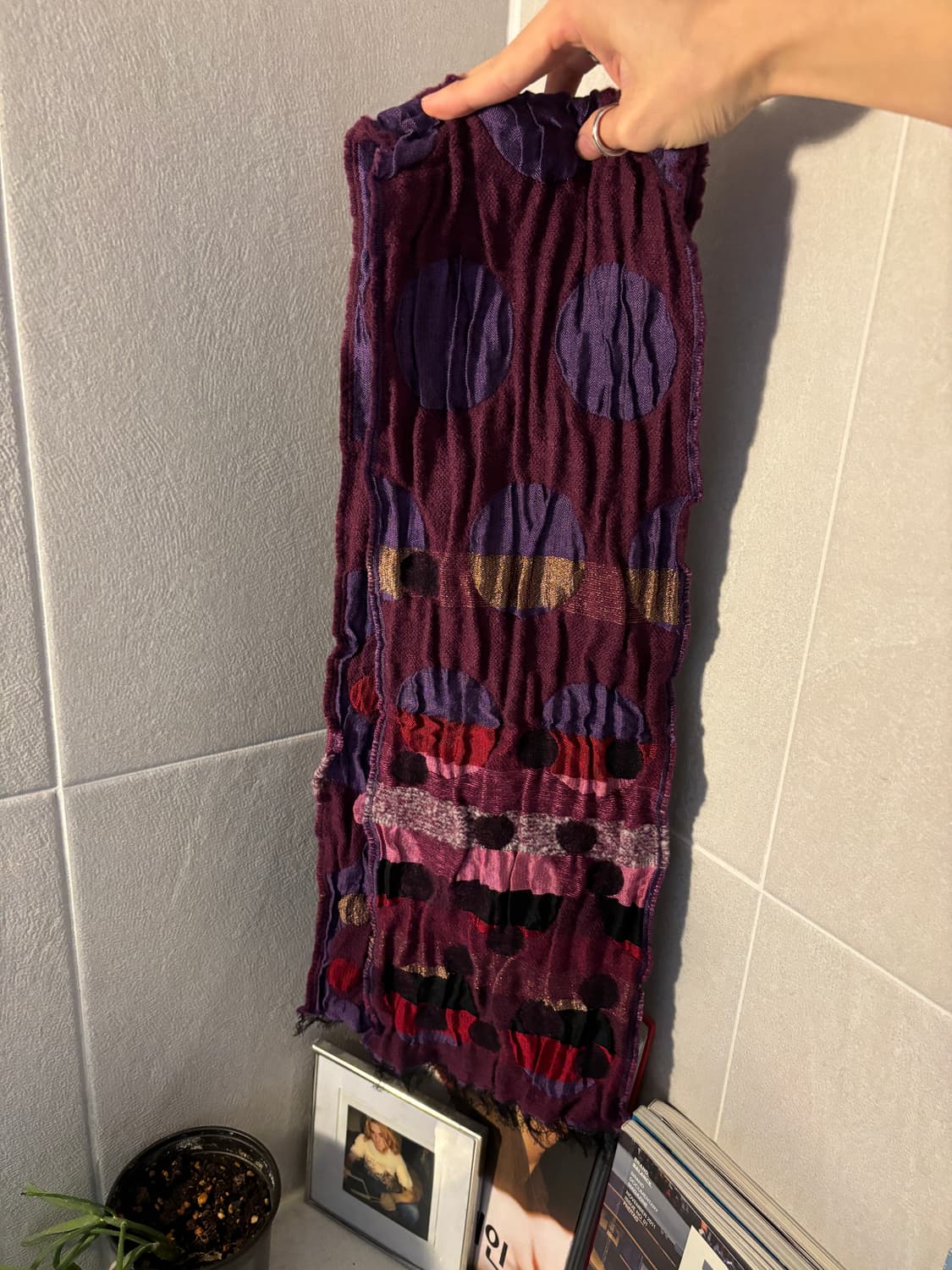 빈티지 플리츠 도트 머플러 상품이미지2