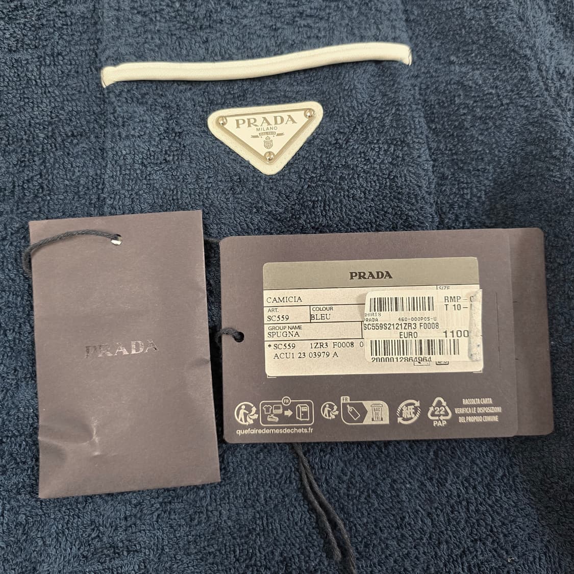 프라다 테리 반팔 셔츠 L사이즈 100 105 판매 상품이미지4