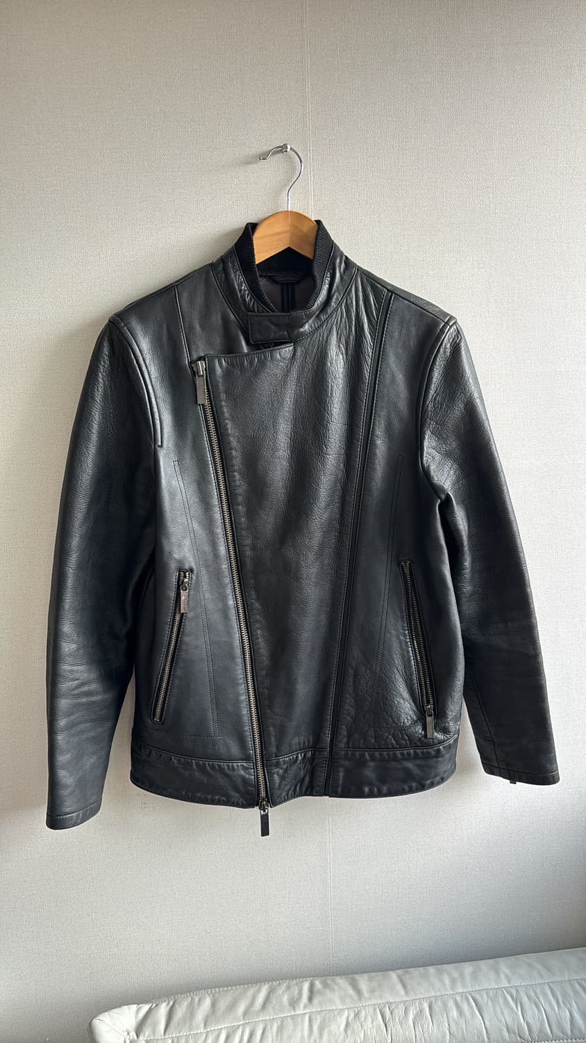 Diagonal Leather Jacket 상품이미지4