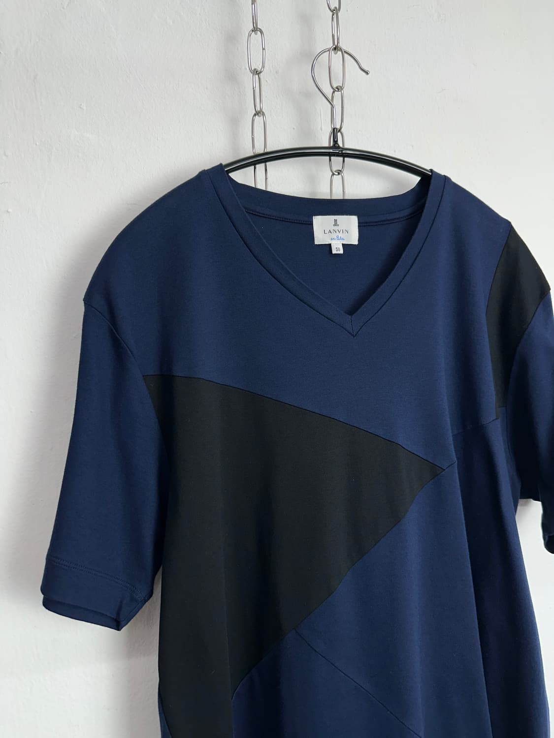Lanvin Paneled V-neck Short Sleeve T-shi 상품이미지4