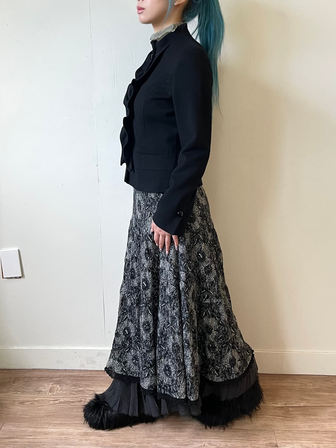 japan vtg 시스루 레이스 스커트 상품이미지8