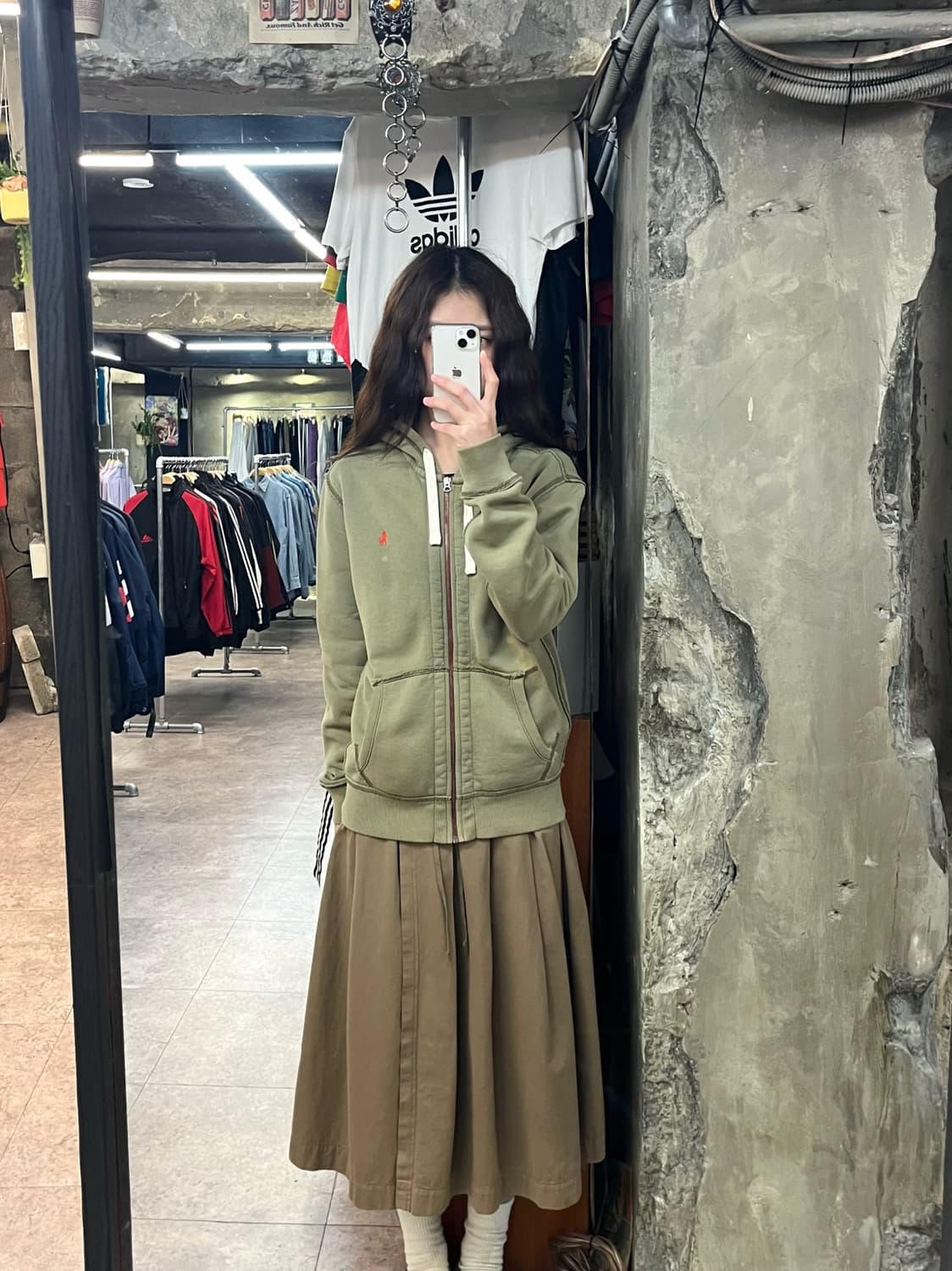 폴로 랄프로렌 기모 후드집업 카키 S #csz2645 상품이미지2