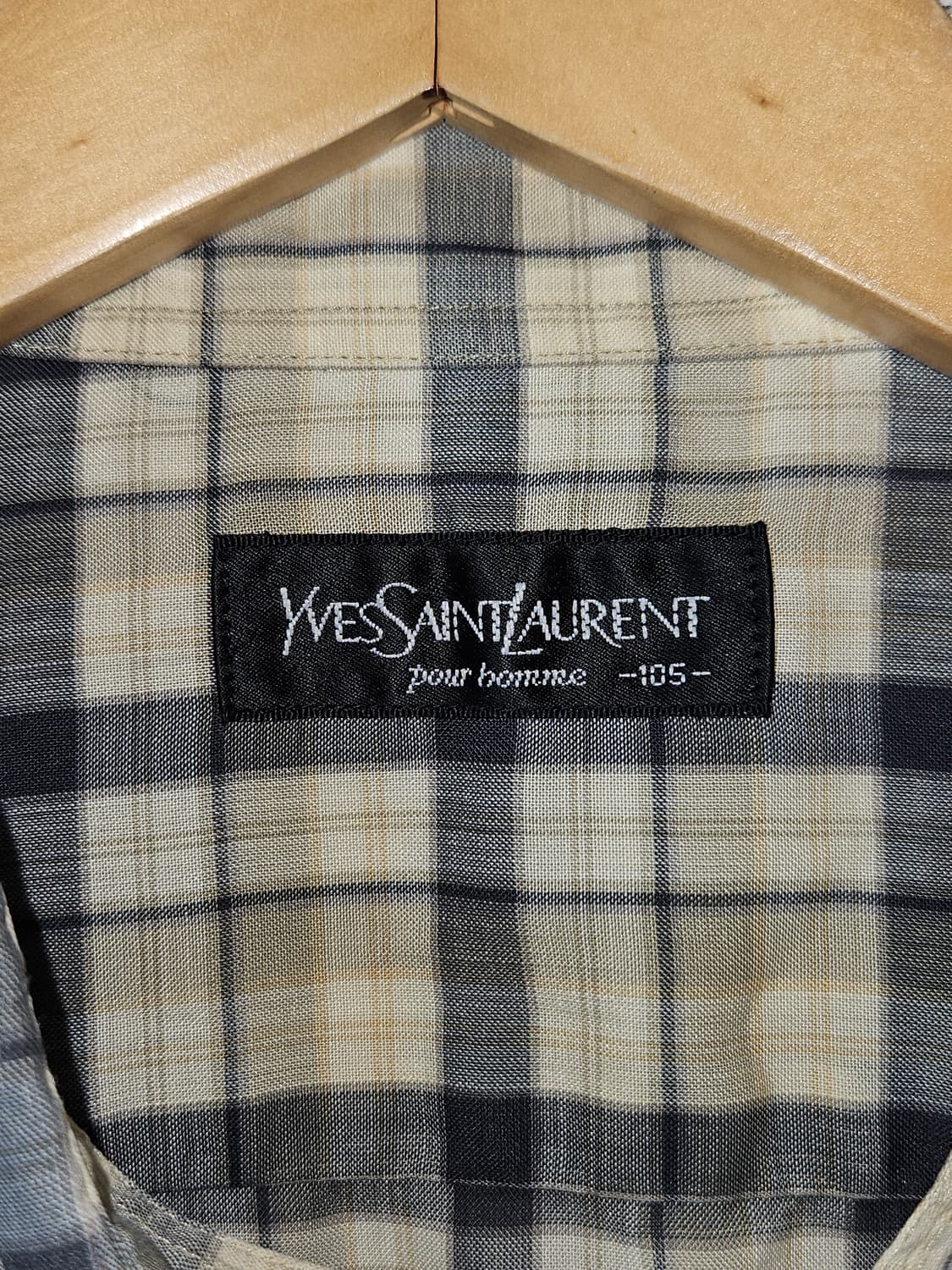 입생로랑 YSL 반팔셔츠 빈티지 라탄체크 정품 105 상품이미지4