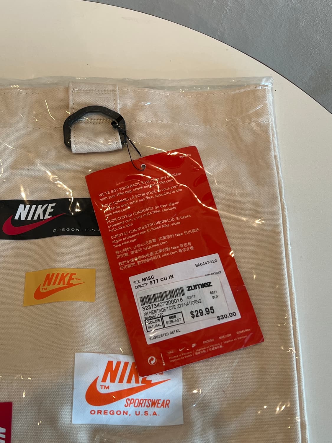 나이키 레트로 로고 일본판 캔버스 토트백 새제품입니다 상품이미지8