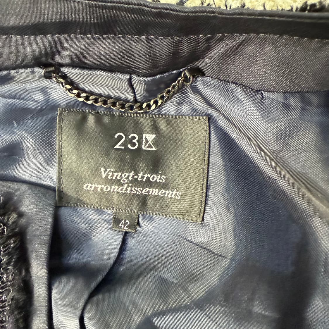 [42] 온워드 카시야마 23지구 여성 네이비 트위드 자켓 1231T1 상품이미지3