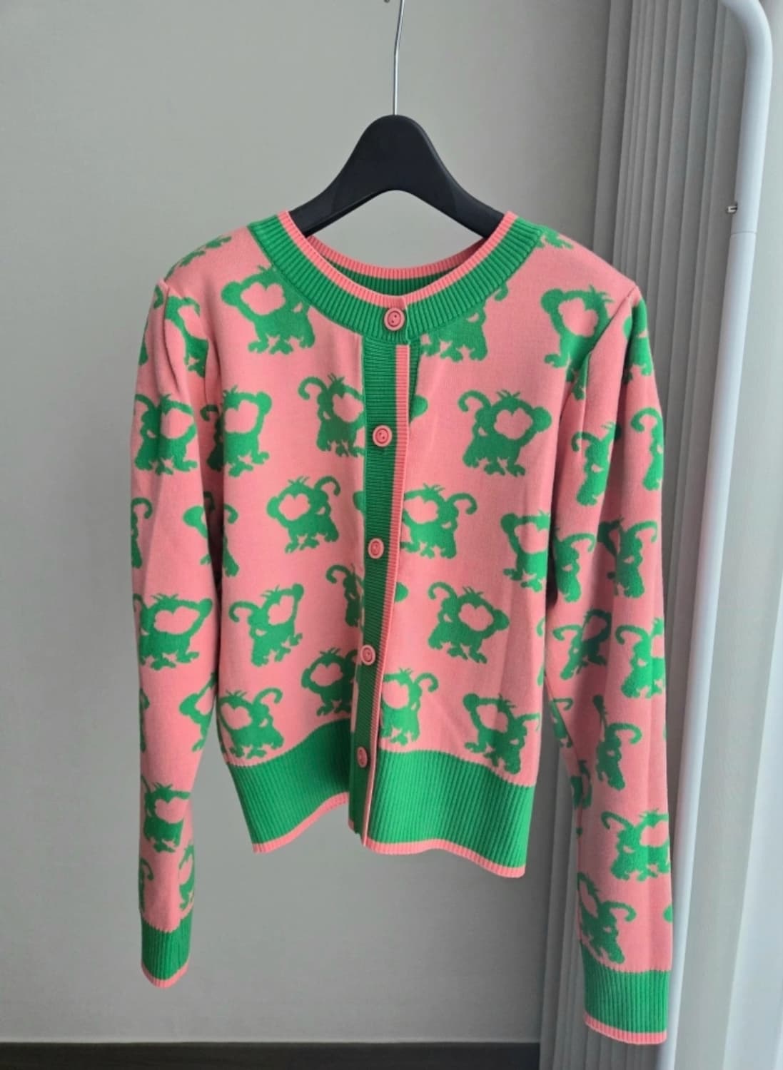 매니모어몽 엠엠엠 mmm 리버시블 가디건 핑크 그린 상품이미지1