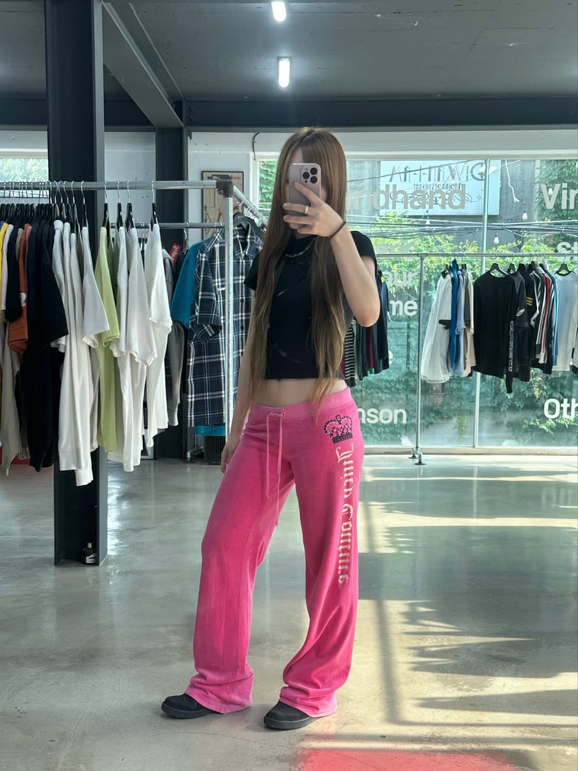 쥬시꾸뛰르 큐빅 크라운 벨루어 트랙팬츠 상품이미지3