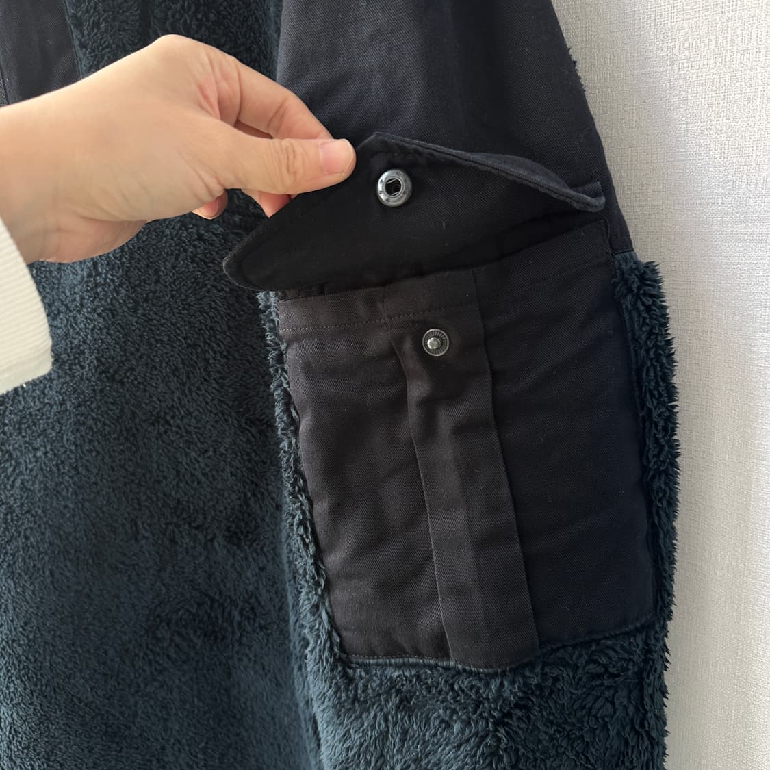 Rag&Bone 랙앤본 플리스 로건 풀오버 블랙 다크그린 XL 상품이미지5