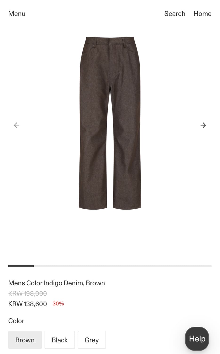 25Fw 아모멘토 맨즈 컬러 인디고 데님 브라운 xl 상품이미지1