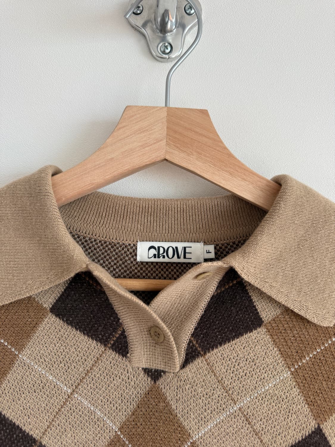 그로브(GROVE) 아가일 체크 카라 니트 상품이미지7