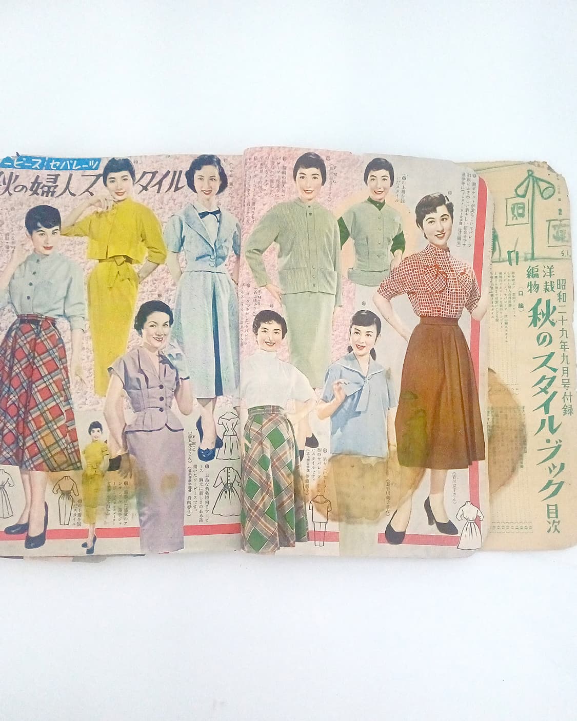 1954년 추정 일본 레트로 패션 스타일북 빈티지 잡지 쇼와29년 추정 상품이미지10