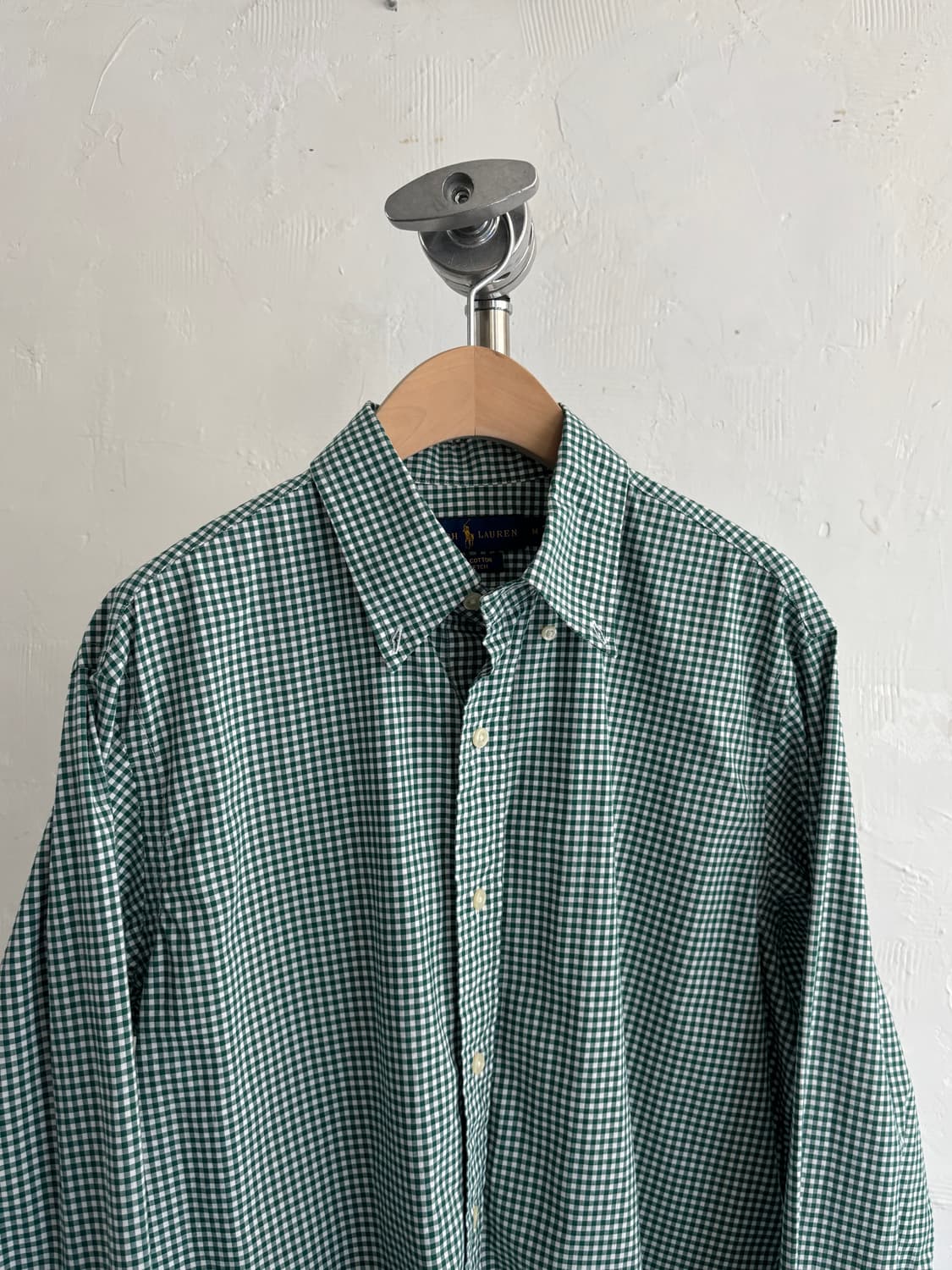 Polo 폴로 랄프로렌 신형 그린 깅엄체크 코튼 셔츠 상품이미지3