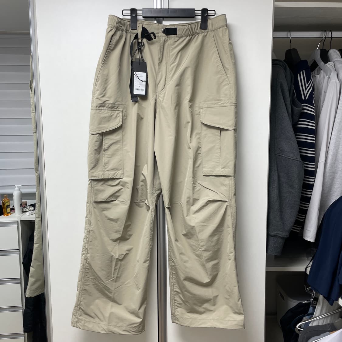 (새상품)무탠다드 시티레저 NP 와이드벨티드 카고팬츠 베이지(36) 상품이미지1