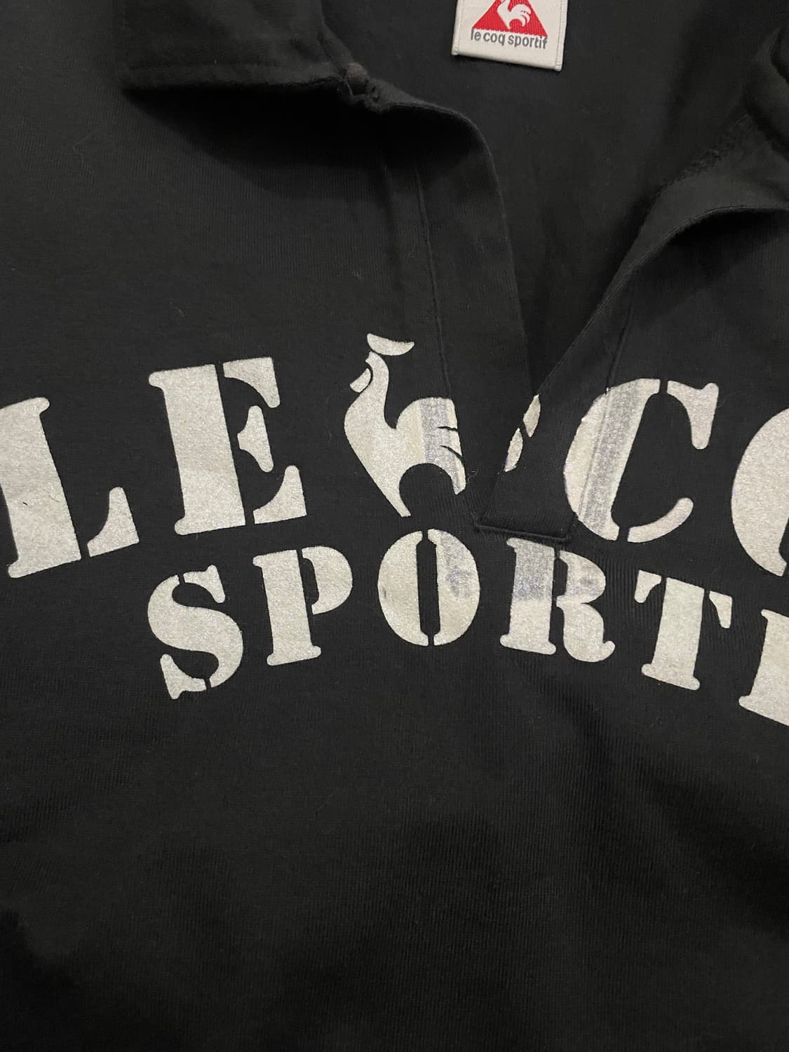 르꼬끄 반팔 글리터 카라티 / 블랙 슬림핏 Y2K 상품이미지3