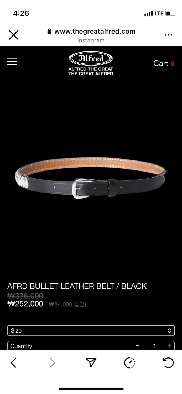 알프레드)AFRD BULLET LEATHER BELT / BLACK 상품이미지2