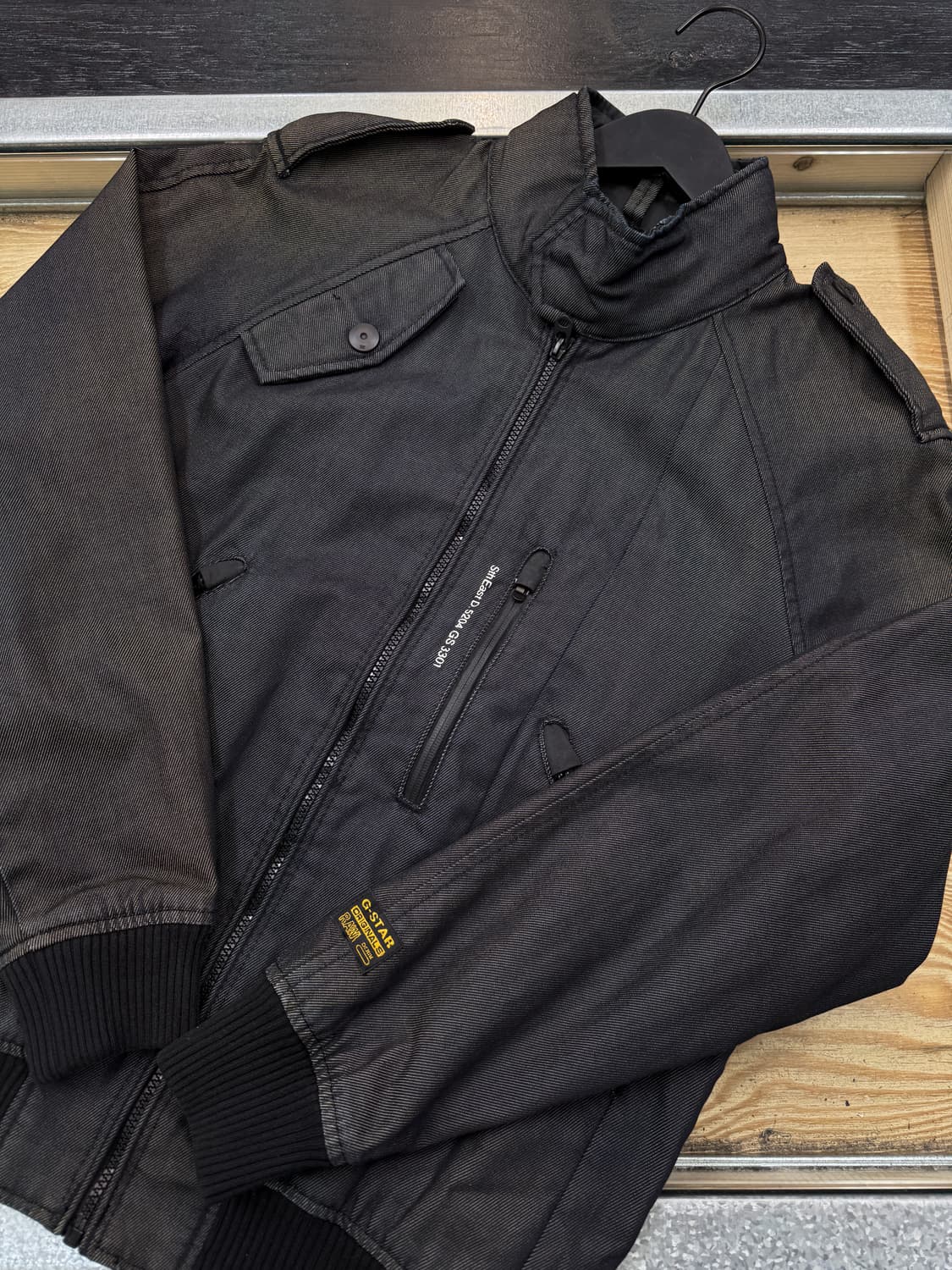 지스타로우 데님 집업 봄버 자켓 상품이미지4