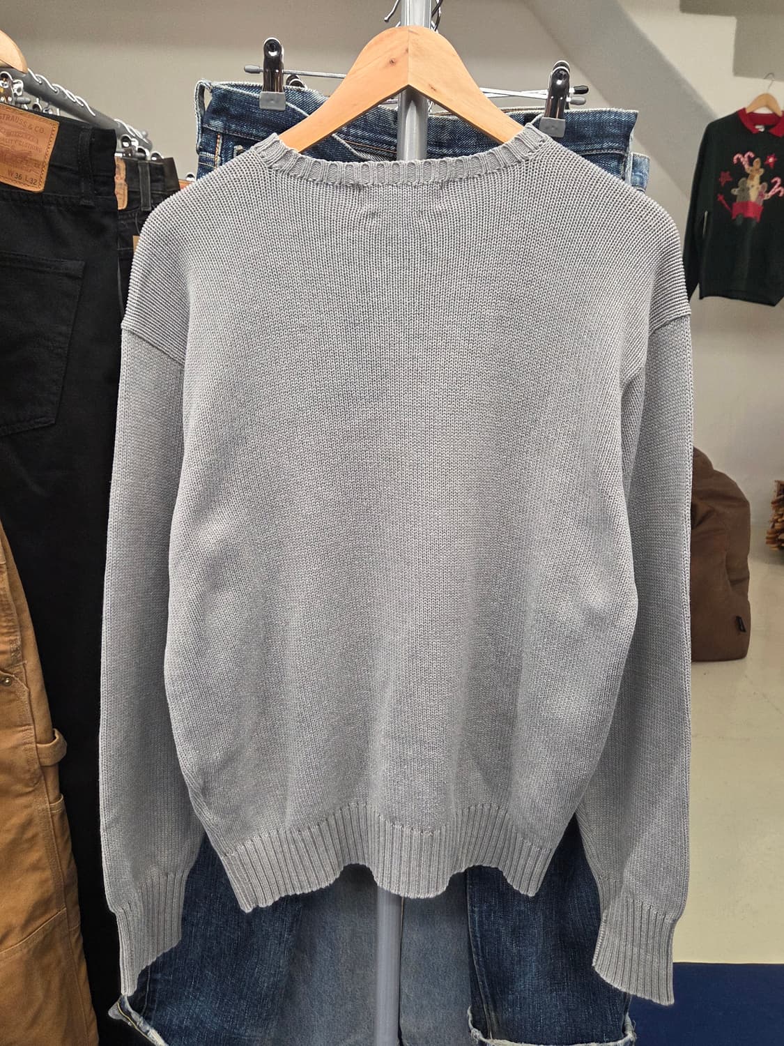 PRL 폴로 랄프로렌 그레이 코튼 니트 상품이미지5