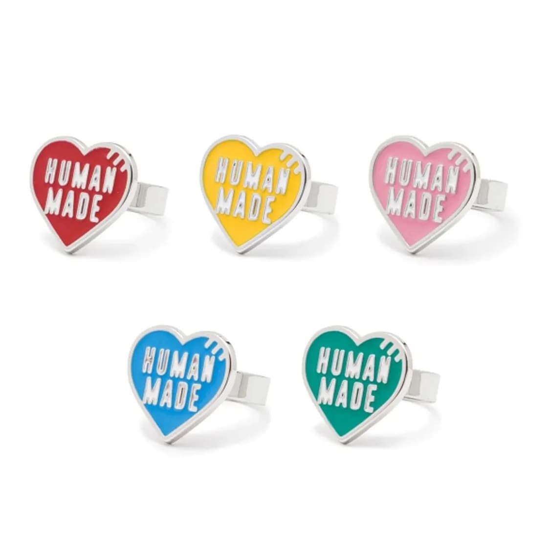 [ONE SIZE] 휴먼메이드 하트 실버 링 블루 상품이미지5