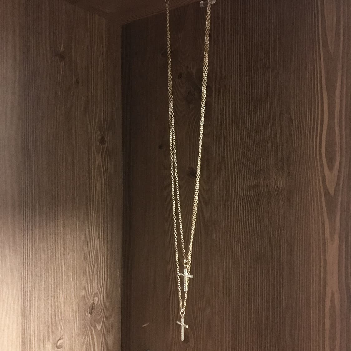 y2k 펑크 오네갸루 미니십자가 레이어드 목걸이 상품이미지3