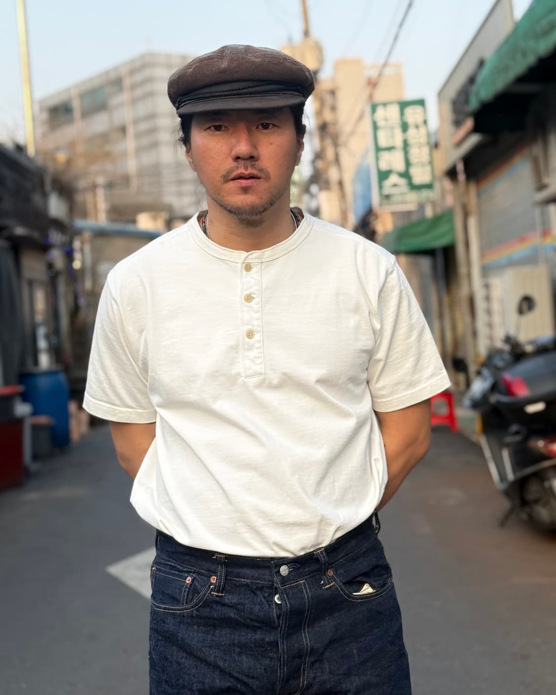 브론슨 10.6oz 코튼 숏 슬리브 헨리 티셔츠 XXL 상품이미지5