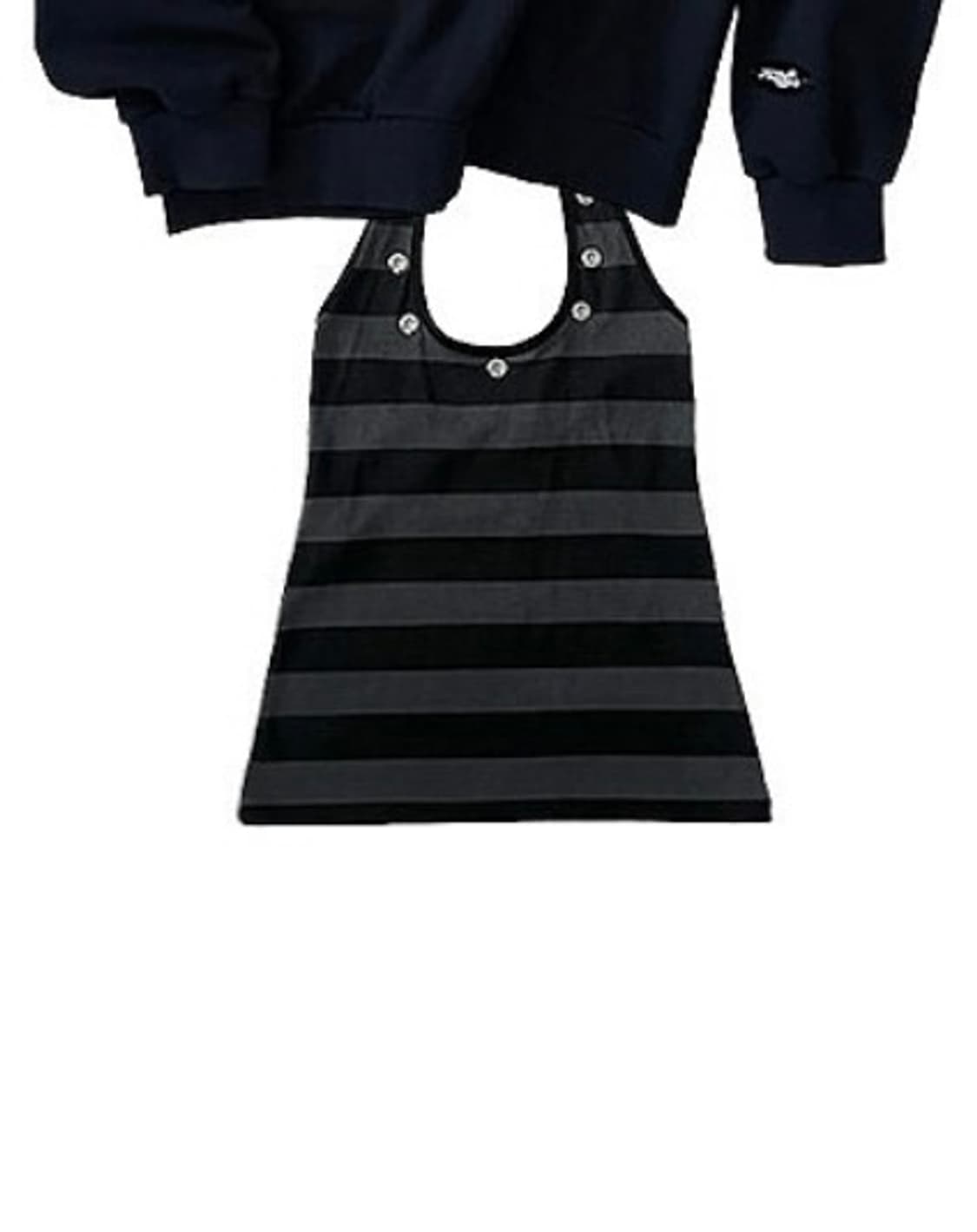 사토미라디오 원숄더 패치 맨투맨 슬리브리스 세트 상품이미지2