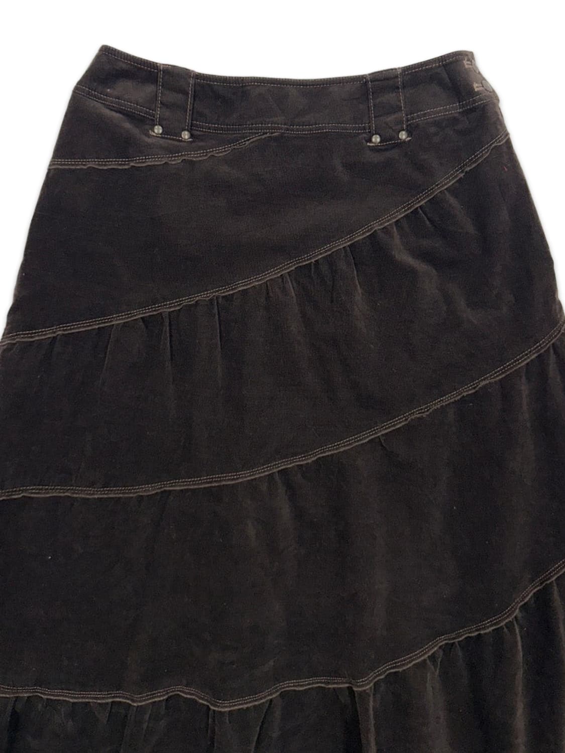 빈티지 Chris montez 브라운 모리 레이스 플레어 미디 스커트 상품이미지2