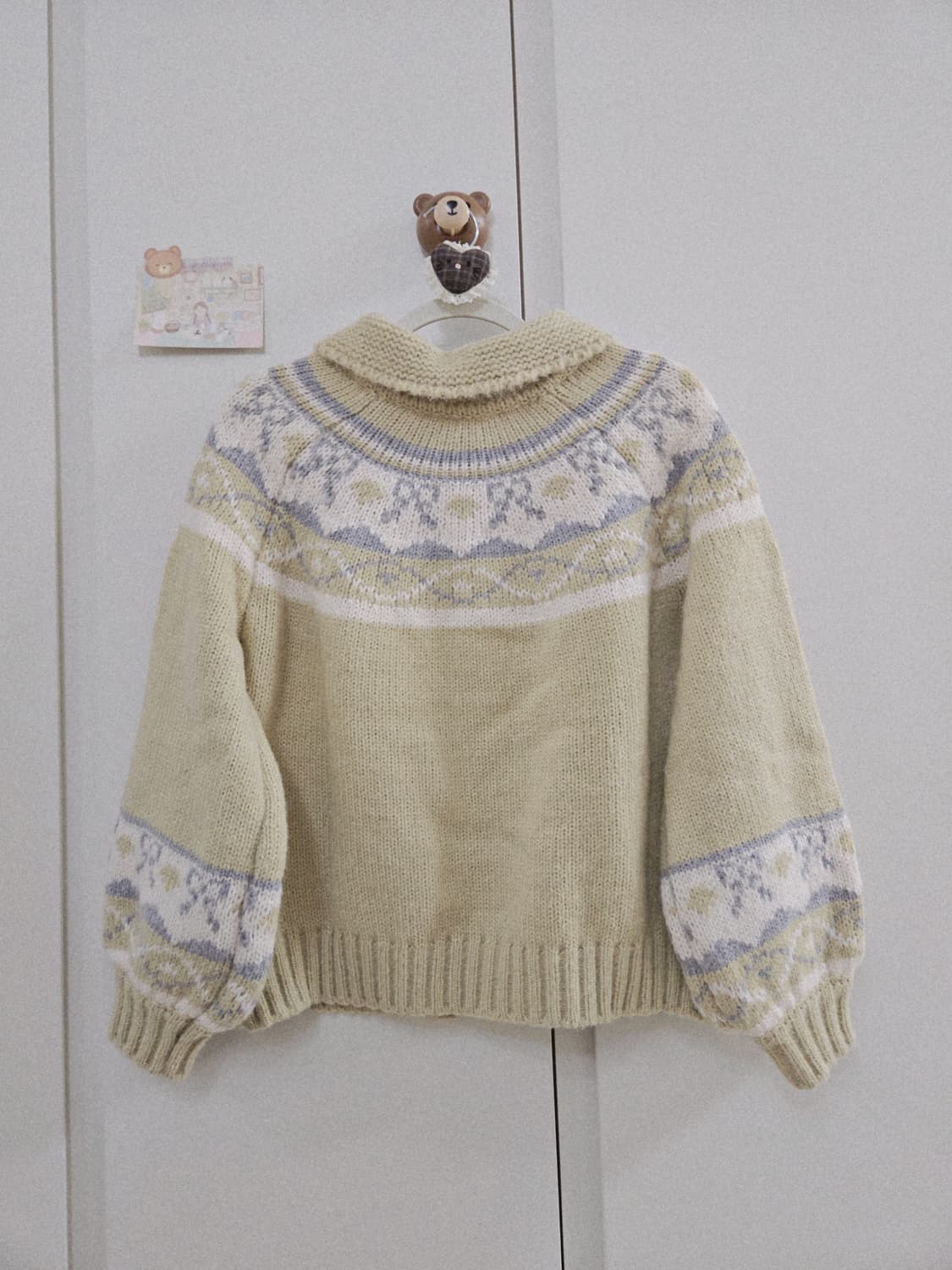 [새상품] 토끼 노르딕 니트가디건 상품이미지8