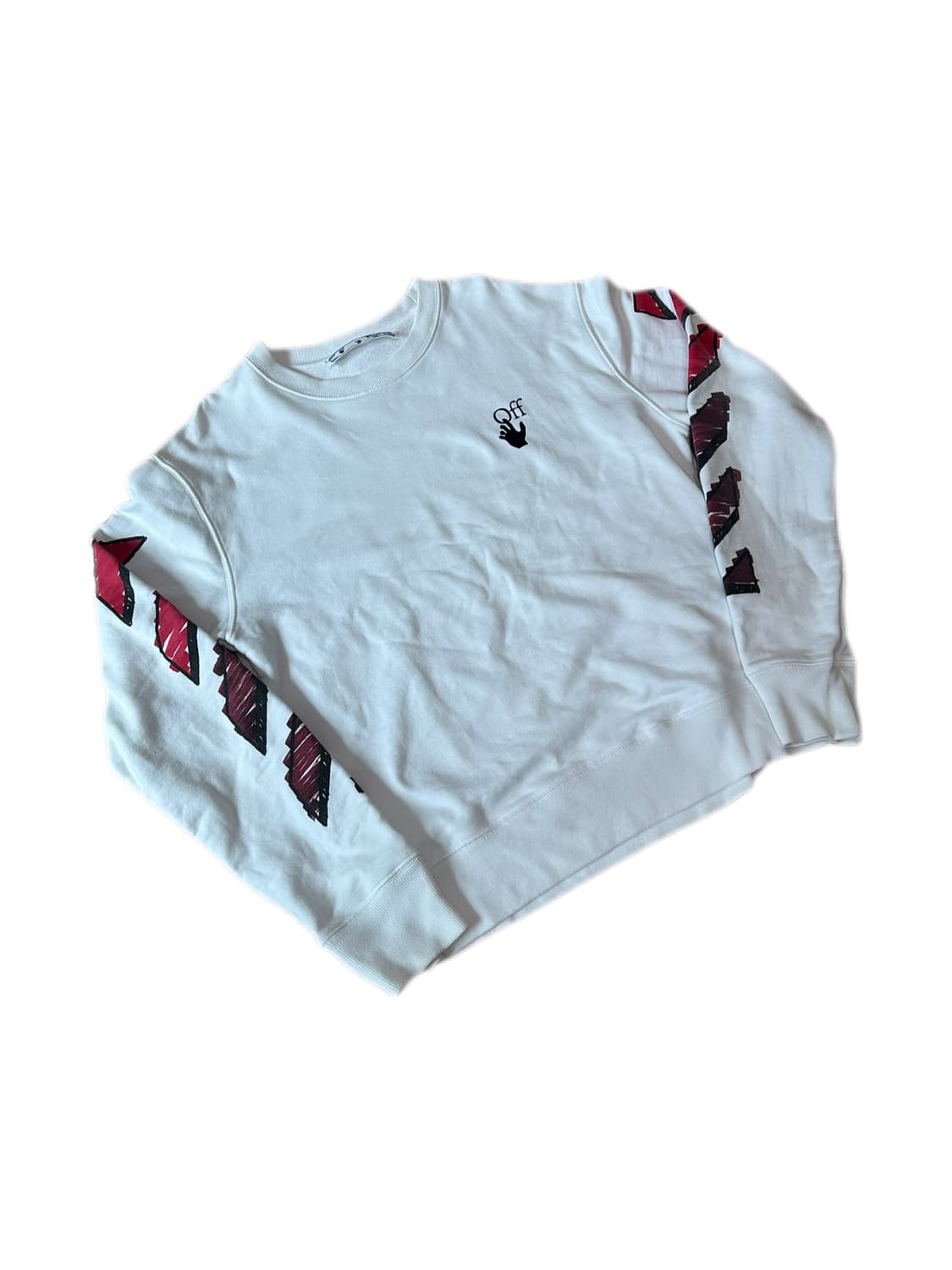 오프화이트 레드 마커 애로우 화이트 맨투맨 상품이미지2