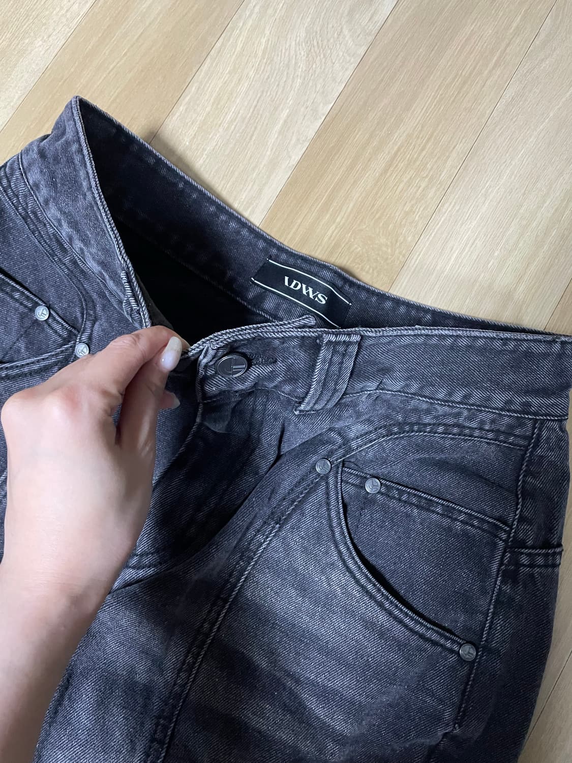 아이돈워너셀 Pryer Cargo Denim Pants Black 상품이미지6