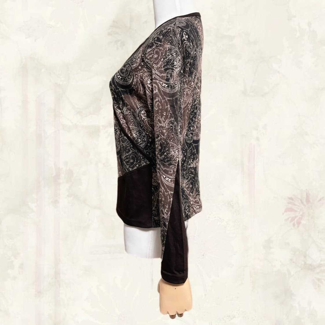 (이체시에눌)일본 오리엔탈 페어리 브라운 레이스 디테일 레이어드 긴팔티  상품이미지2