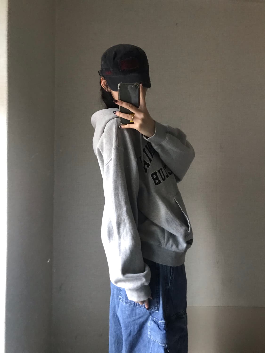 후아유 그레이 오버핏 후드집업 상품이미지5