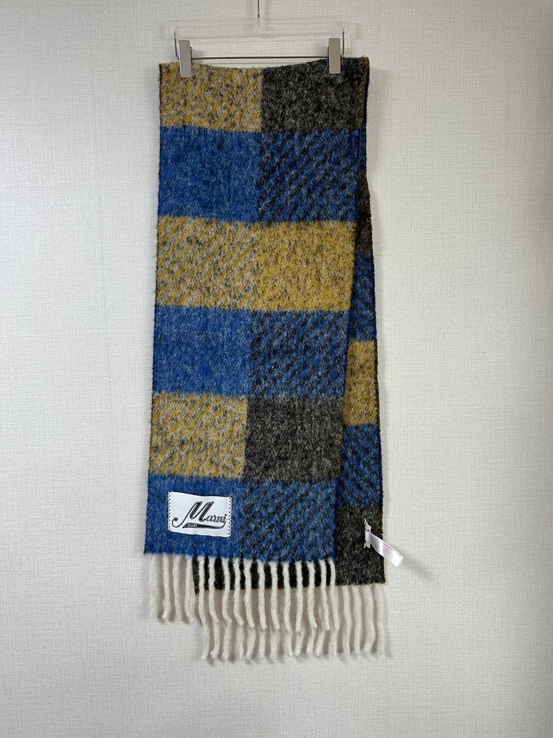 Marni check woven scarf Mazarine blue 상품이미지2