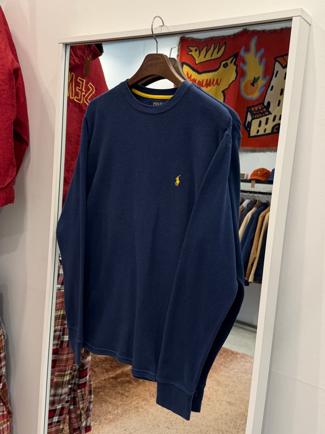 Polo ralph lauren 폴로 랄프로렌 와플 니트 스웻 (navy 상품이미지1