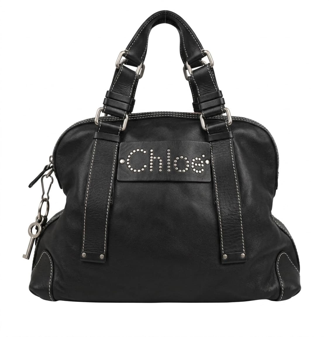 끌로에 chloe 블랙 레더 스터드 토트백 상품이미지1