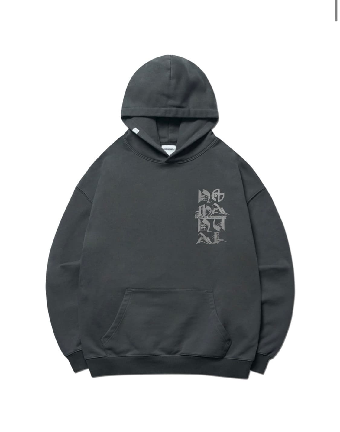 (L) 노매뉴얼 BLACK LETTER HOODIE 후드티 판매 상품이미지5