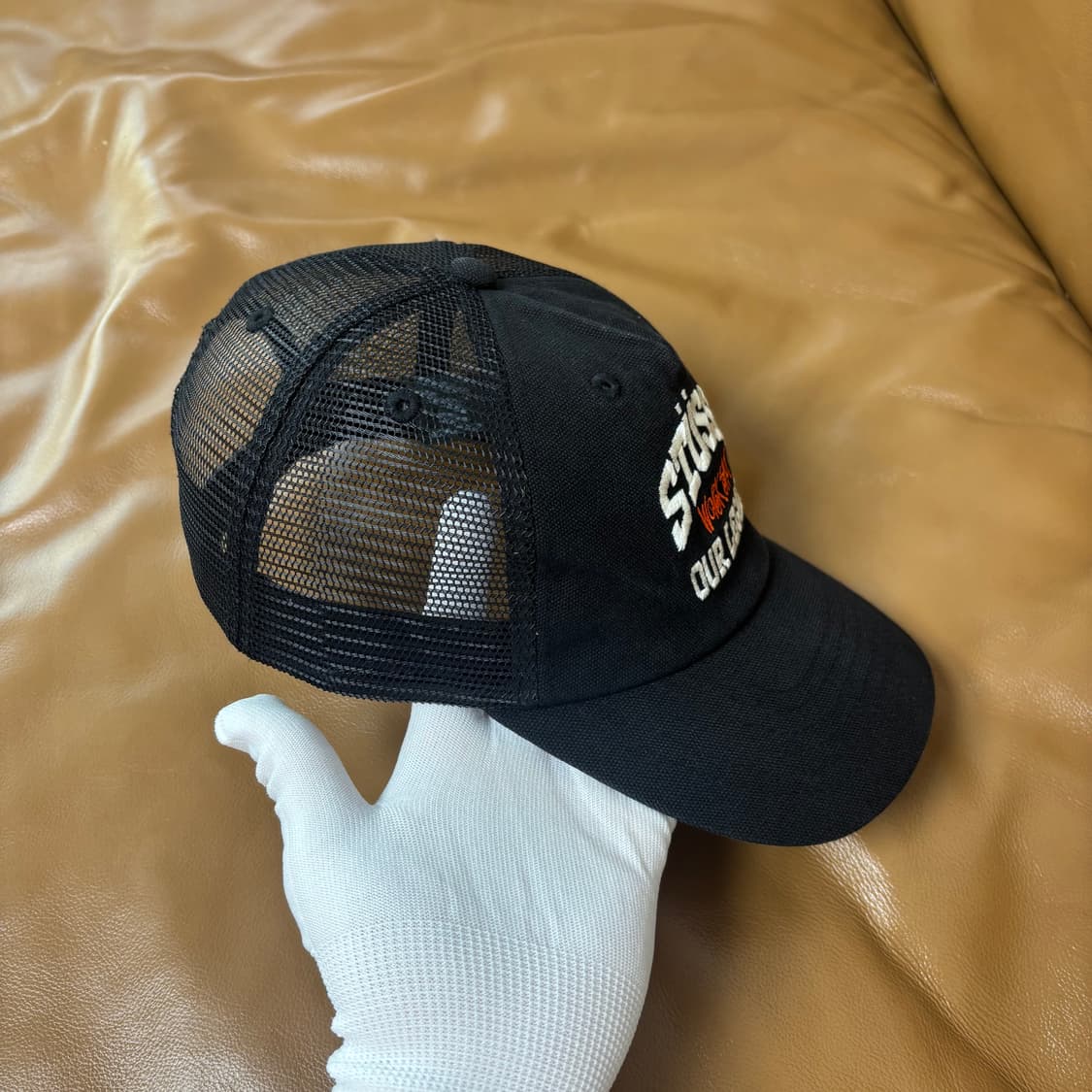 스투시 아워레가시 6패널 볼캡 모자 메쉬 워시드 블랙 상품이미지3