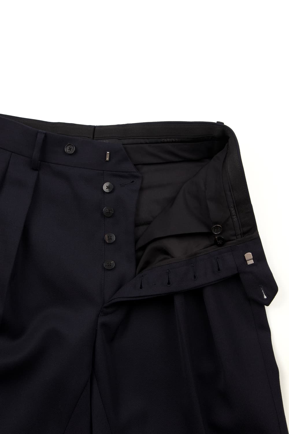 NEAT X CARUSO 2-Tuck Wool Trousers Navy 상품이미지3