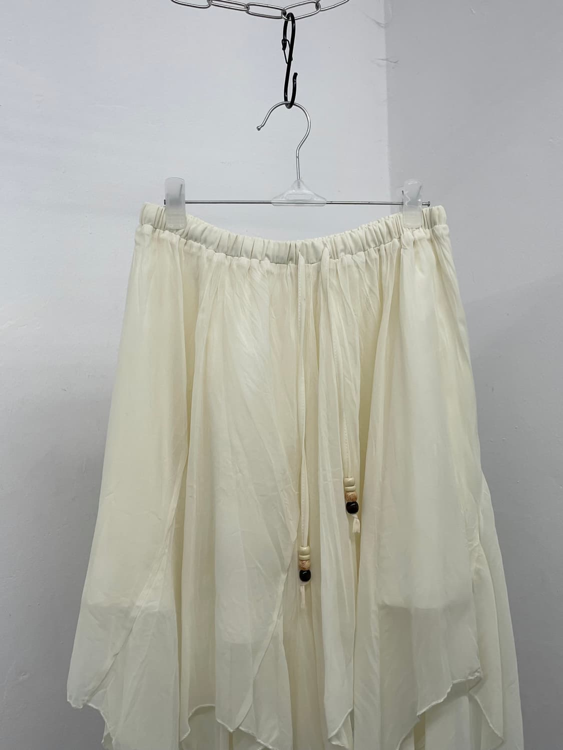 아이보리 시어 언발 스커트 상품이미지6