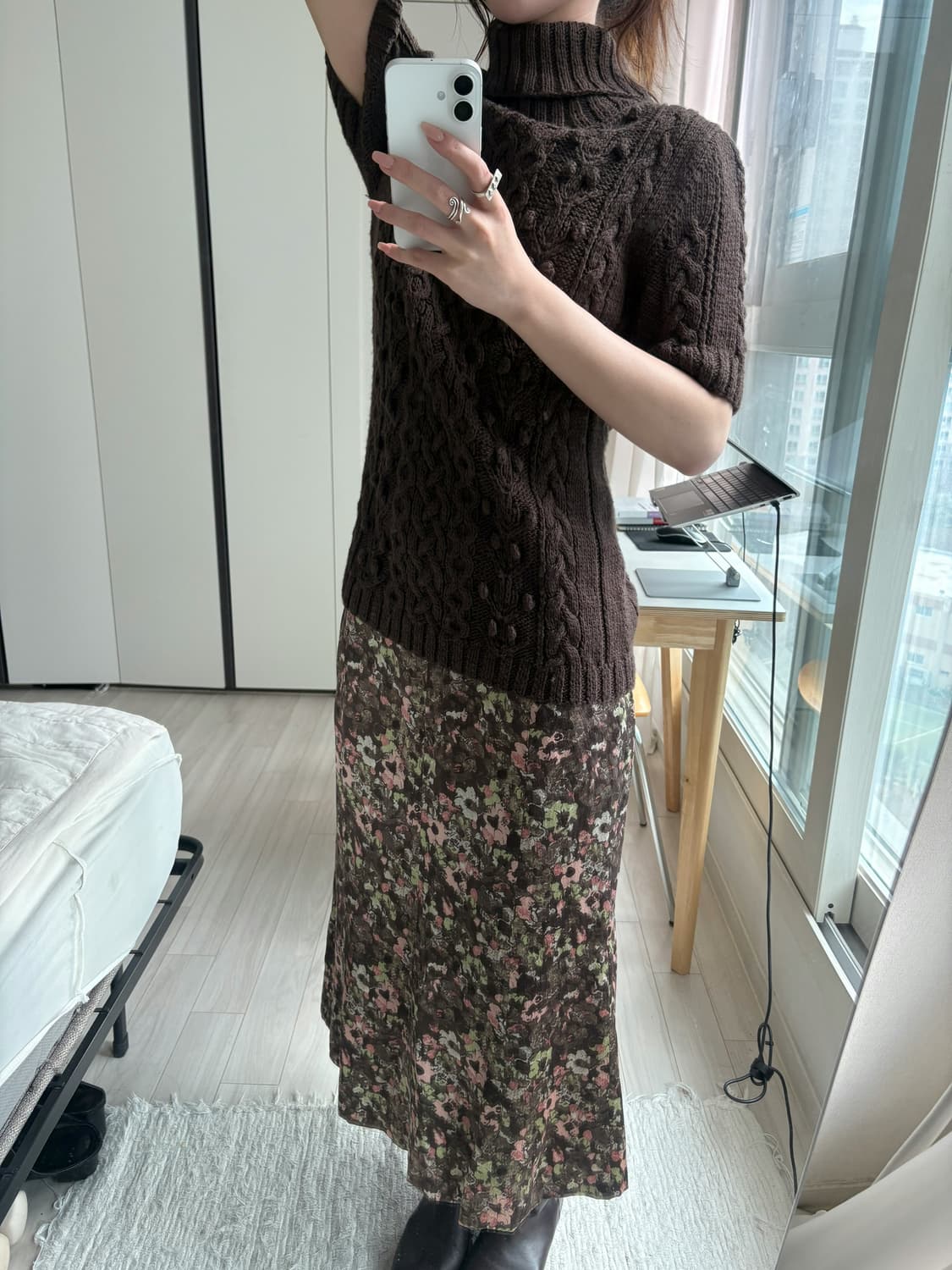 Popcorn Cable Turtleneck Knit 상품이미지5