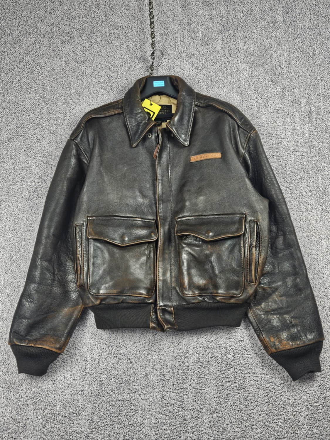 90's AVIREX 핀업걸 A-2 가죽 플라이트 자켓 (S)/10481 상품이미지2