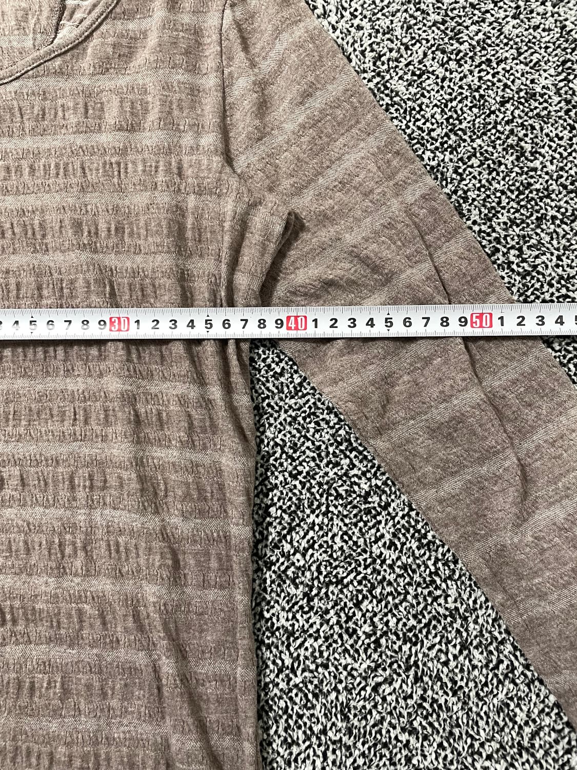 vinteちきゅ. 빈티지 스트라이프 긴팔티셔츠 브라운 모리걸 그런지  상품이미지6