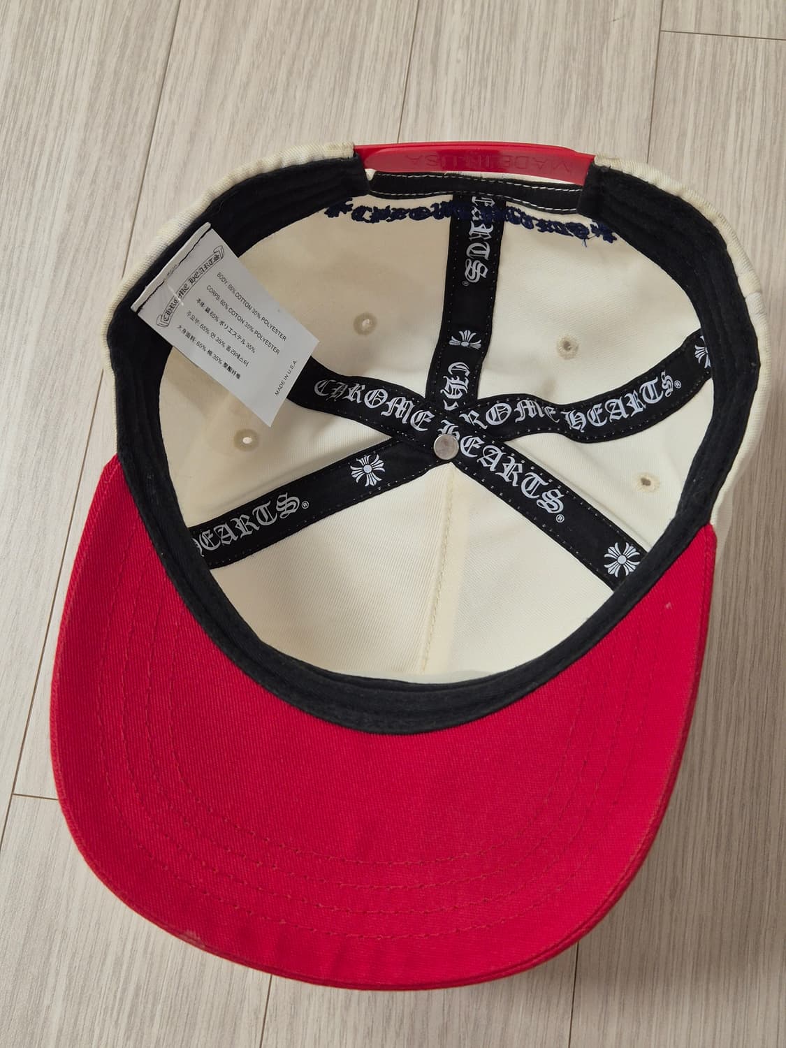 크롬하츠 CH자수 5패널 캡 (레드×아이보리) 상품이미지5