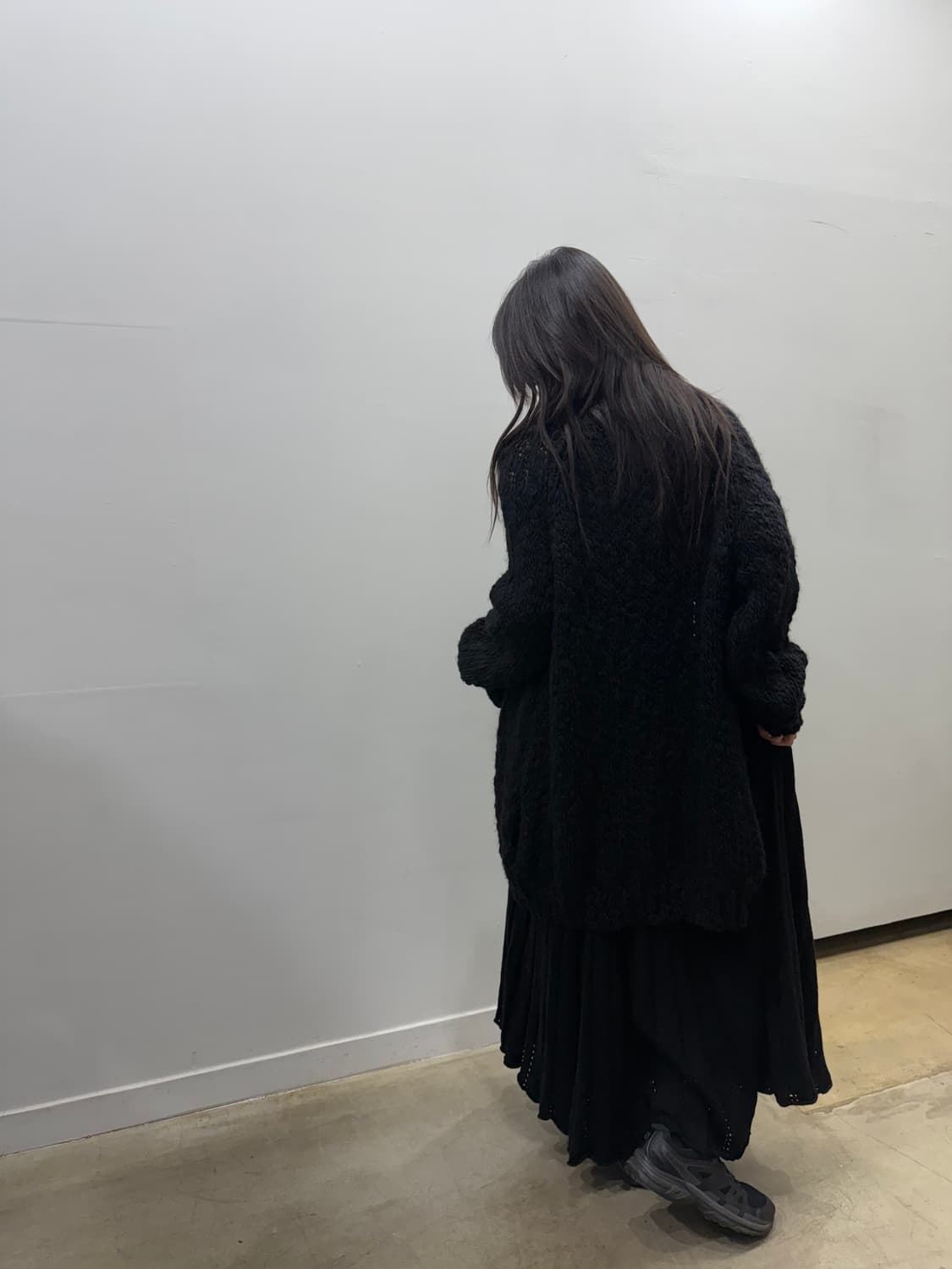 꼼데가르송 robe de chambre 울 플리츠 펀칭 롱 스커트 상품이미지8