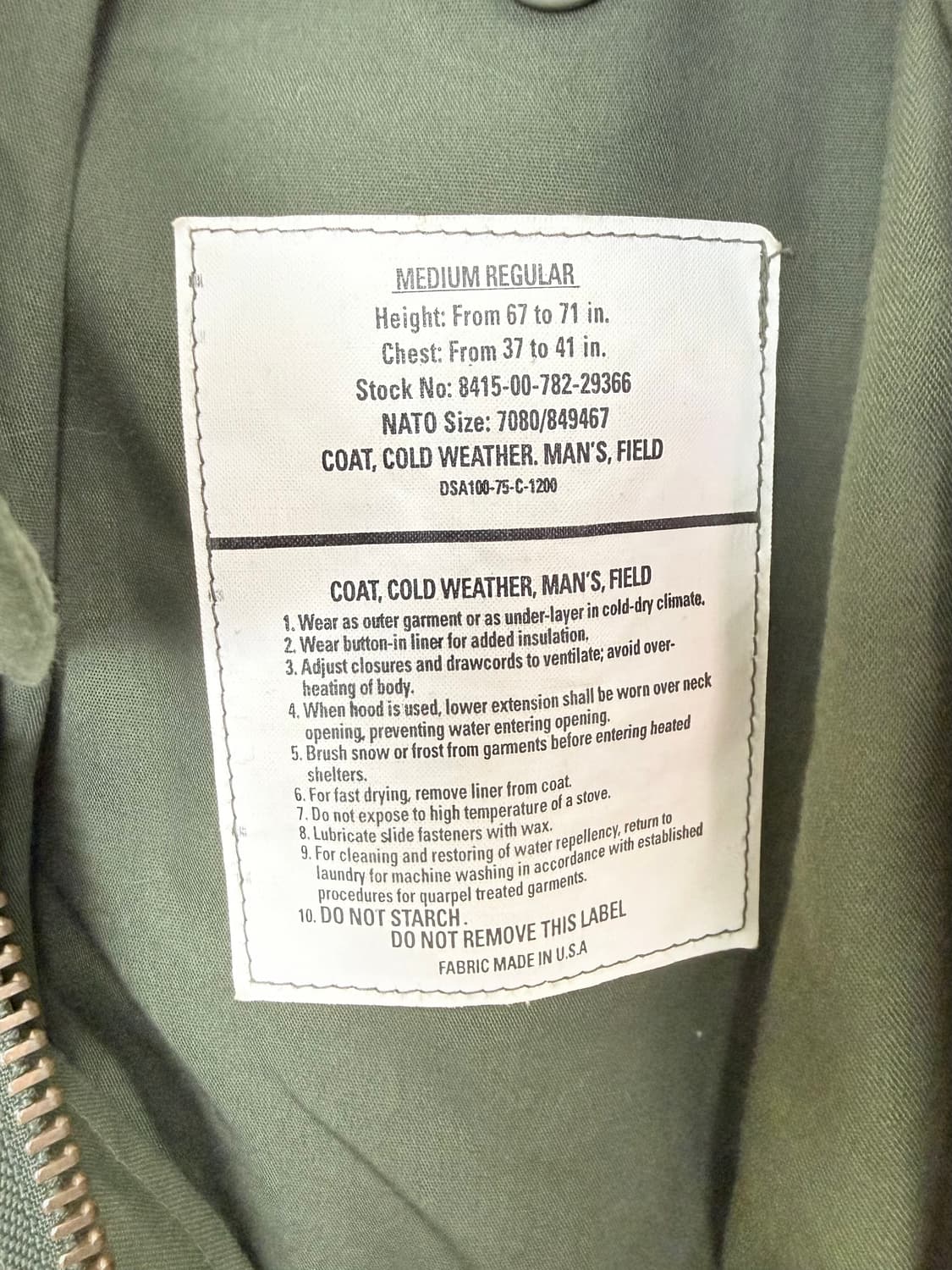 미군 m65 필드자켓 미디움-레귤러 상품이미지4