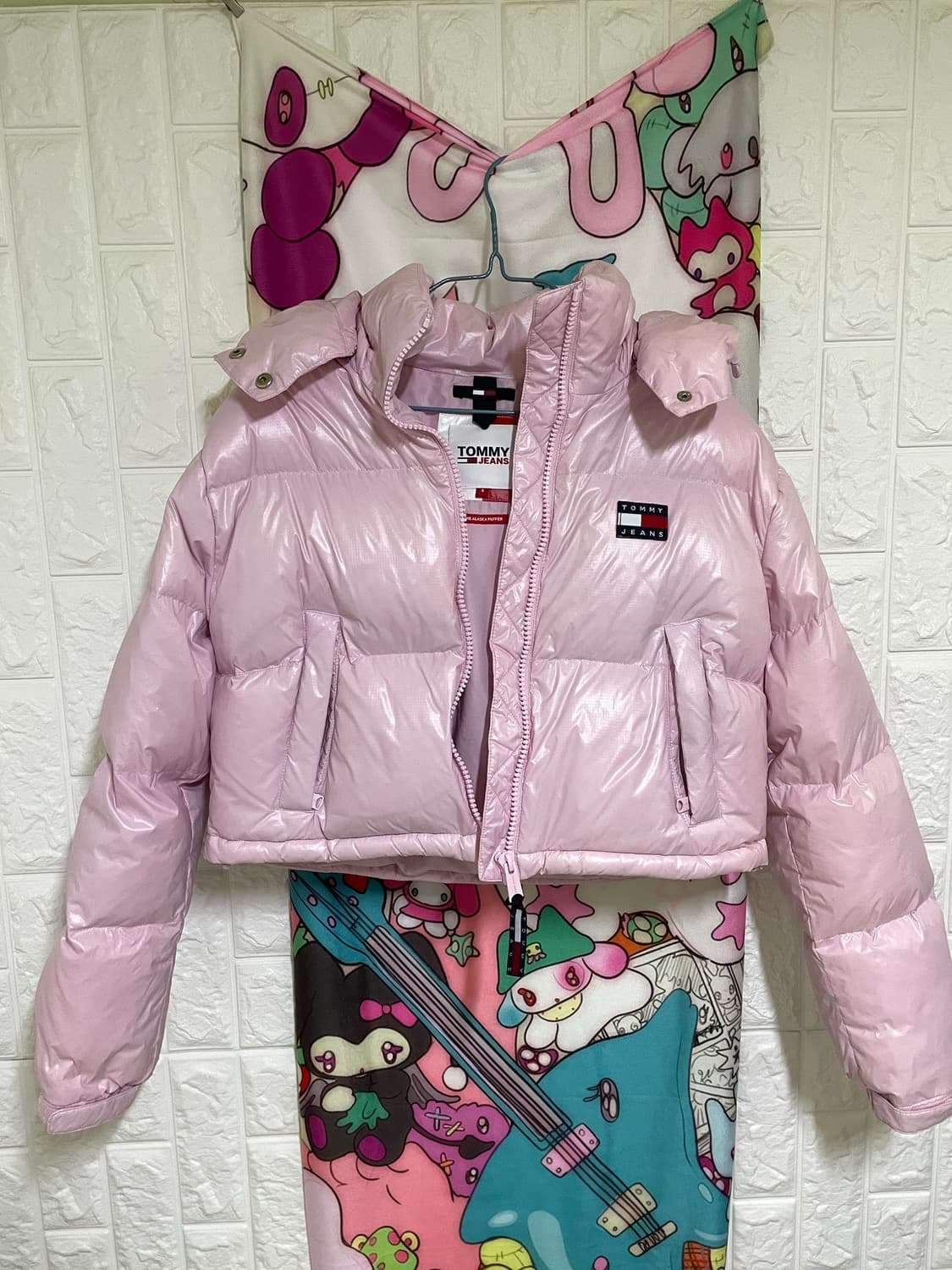 타미진스 크롭 핑크 숏패딩 상품이미지2