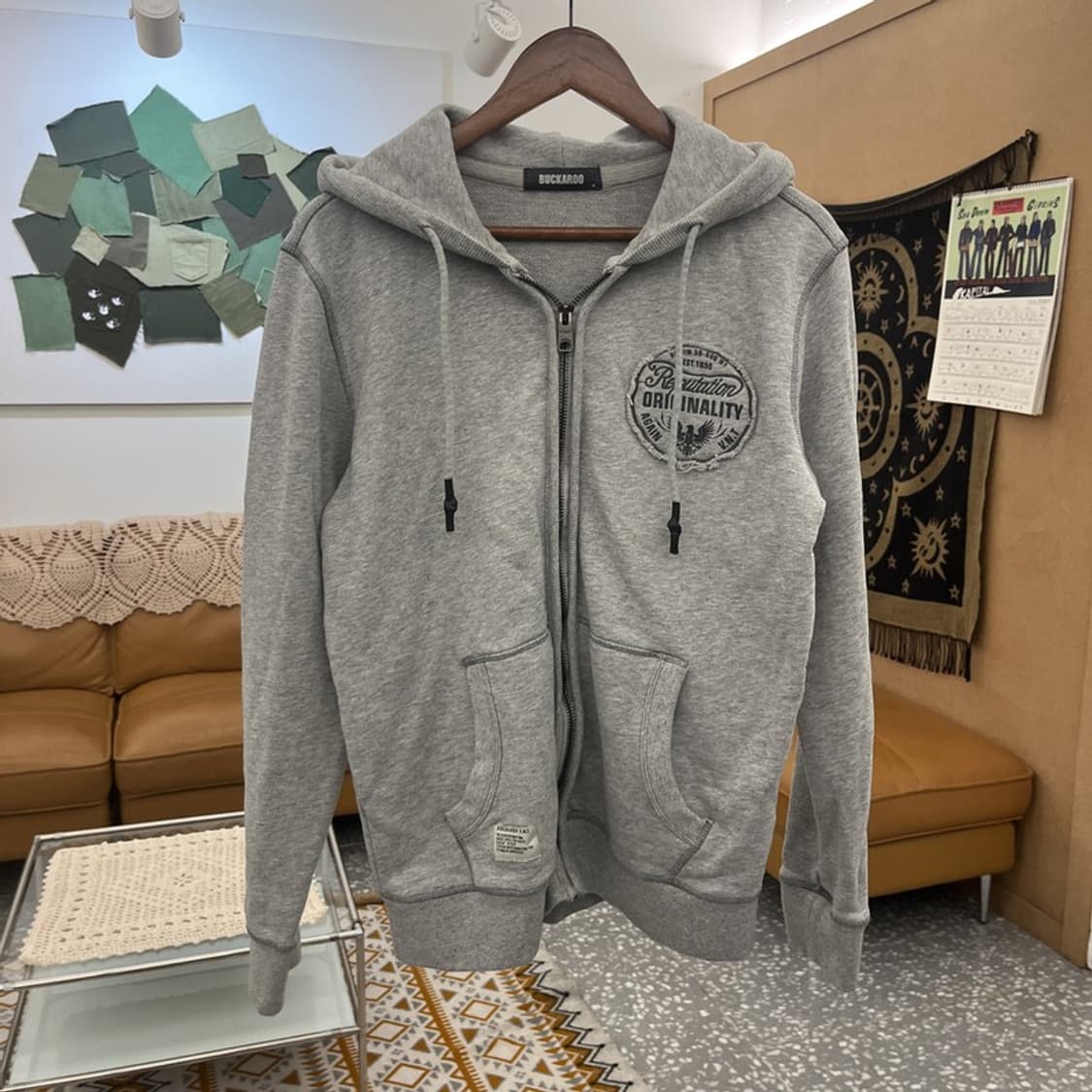 버커루 올드스쿨 빈티지 스트릿 고딕 펑크 후드집업 M C10787 상품이미지3